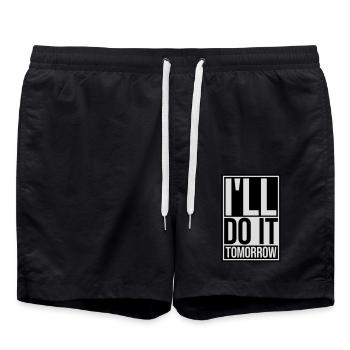 do it tomorrow Zitat - Badeshorts - Schwarz - Vorne - AI Model Male 185 light (185cm)