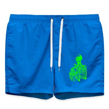 skull skeleton death halloween horror black dead - Swim Trunks - cobalt blue - Front