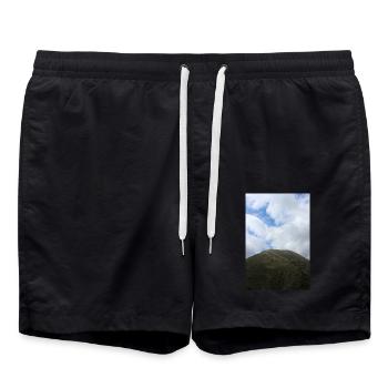 Berg Berge Berglandschaft Poster - Badeshorts - Schwarz - Vorne - AI Model Male 185 light (185cm)