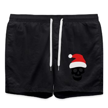 Weihnachten Totenkopf - Badeshorts - Schwarz - Vorne - AI Model Male 185 light (185cm)