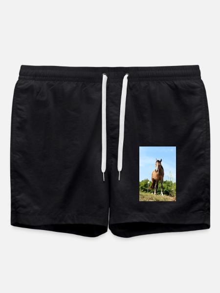 Pferd - Badeshorts - Schwarz