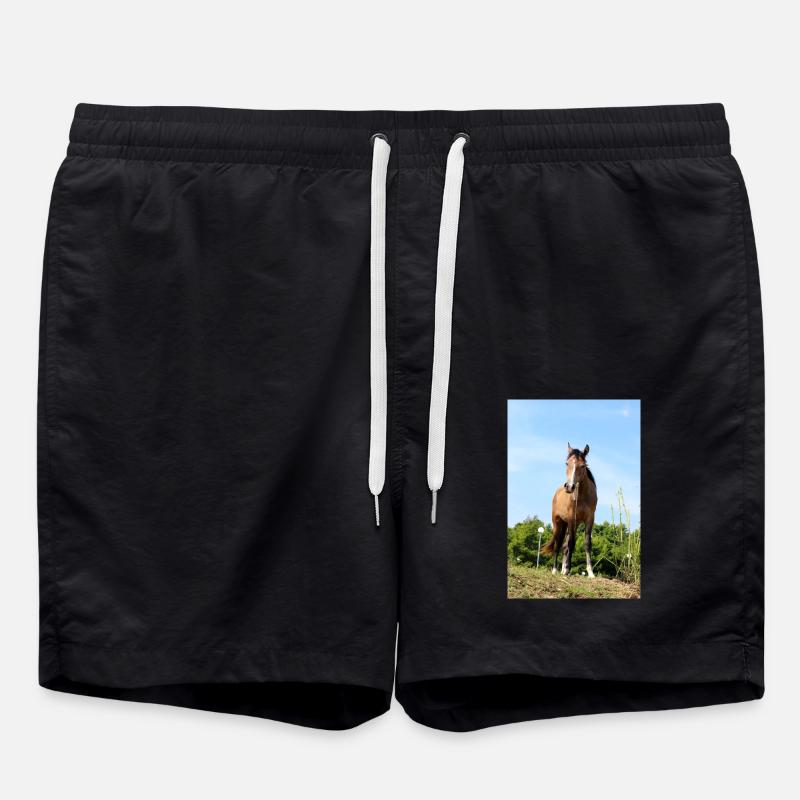 horse - Swim Trunks - black