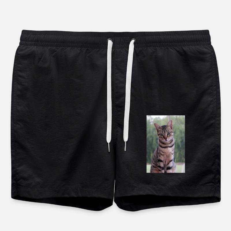 Cat cat sweet kitten - Swim Trunks - black