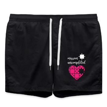 Mission Uncompleted Puzzle - Swim Trunks - black - Front - AI Model Male 185 light (185cm)