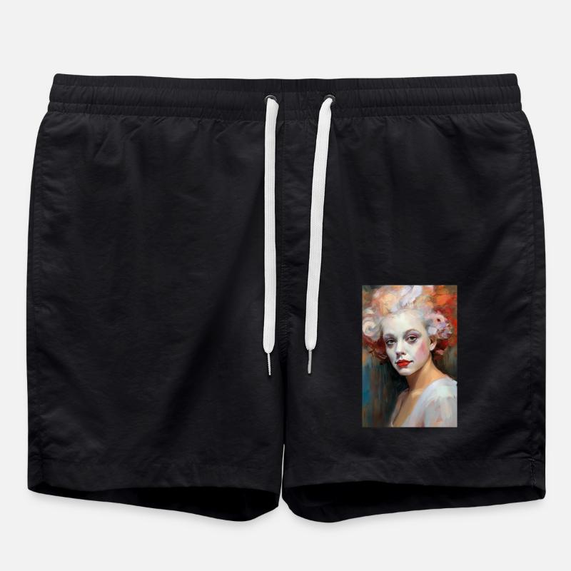 Portrait d’un clown coloré 2 - Short de bain - noir