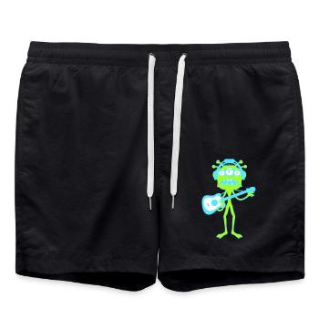 Cool Party Monster Alien Plays Guitar Music - Swim Trunks - black - Front - AI Model Male 185 light (185cm)