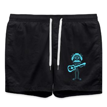 Cool Party Monster Alien Plays Guitar Music - Swim Trunks - black - Front - AI Model Male 185 light (185cm)