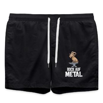 Bock auf Metal - Badeshorts - Schwarz - Vorne - AI Model Male 185 light (185cm)
