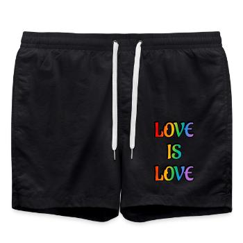 Regenbogen-Liebe ist Liebe - Badeshorts - Schwarz - Vorne - AI Model Male 185 light (185cm)