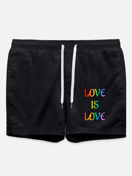 Regenbogen-Liebe ist Liebe - Badeshorts - Schwarz