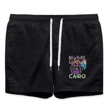 Villes du monde - Short de bain - noir - Devant - AI Model Male 185 light (185cm)