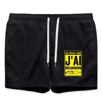 Ich kann keine Besprechung abhalten - Badeshorts - Schwarz - Vorne - AI Model Male 185 light (185cm)