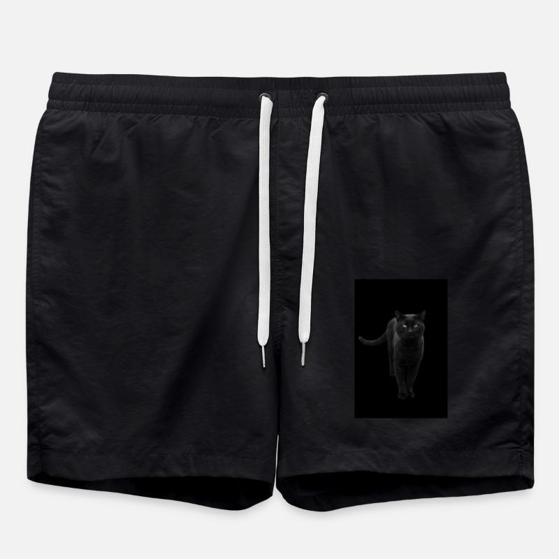 chat noir chat chaton - Short de bain - noir
