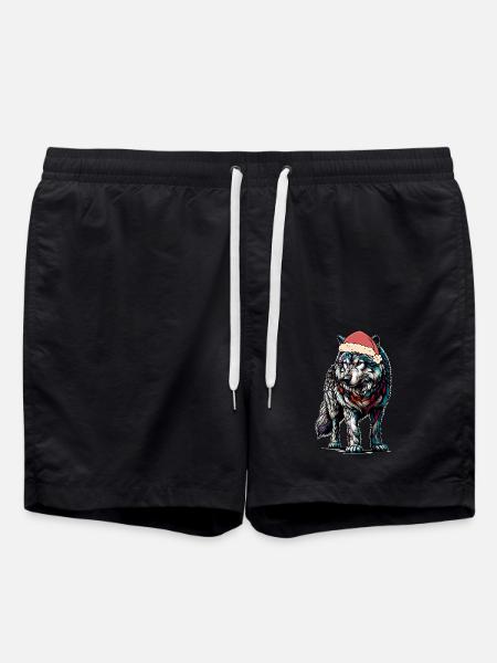 Père Noël Loup Loups Mystique - Short de bain - noir