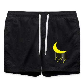 Lune et étoiles - Short de bain - noir - Devant - AI Model Male 185 light (185cm)