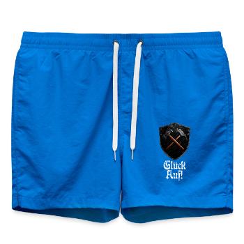 Good luck on logo mining miner mallet and iron - Swim Trunks - cobalt blue - Front