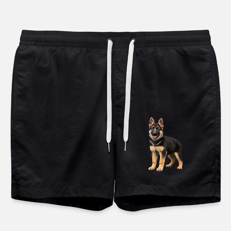Berger allemand chiot réel - Short de bain - noir