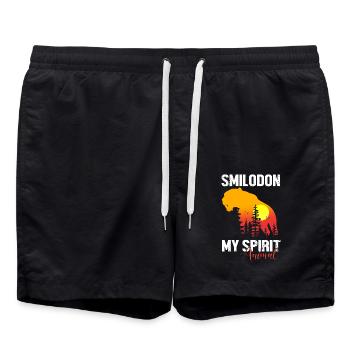Säbelzahntiger - Badeshorts - Schwarz - Vorne - AI Model Male 185 light (185cm)