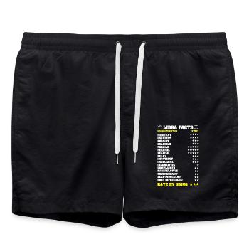 Sternzeichen Waage - Badeshorts - Schwarz - Vorne - AI Model Male 185 light (185cm)