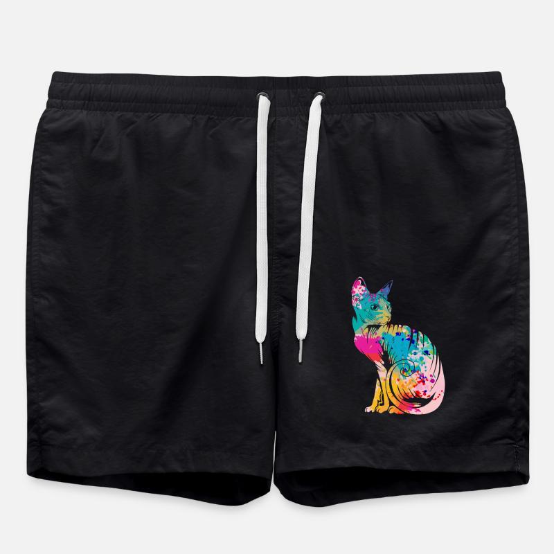 Chats Sphynx - Short de bain - noir