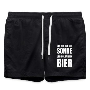 Get me out of the sun and get me a beer - Swim Trunks - black - Front - AI Model Male 185 light (185cm)