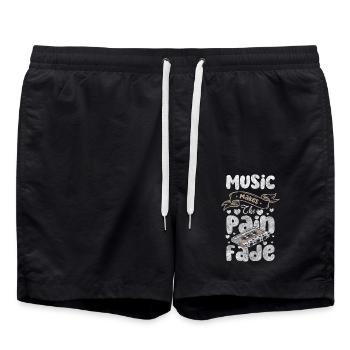 Retro Kassette Radio 80er Party - Badeshorts - Schwarz - Vorne - AI Model Male 185 light (185cm)
