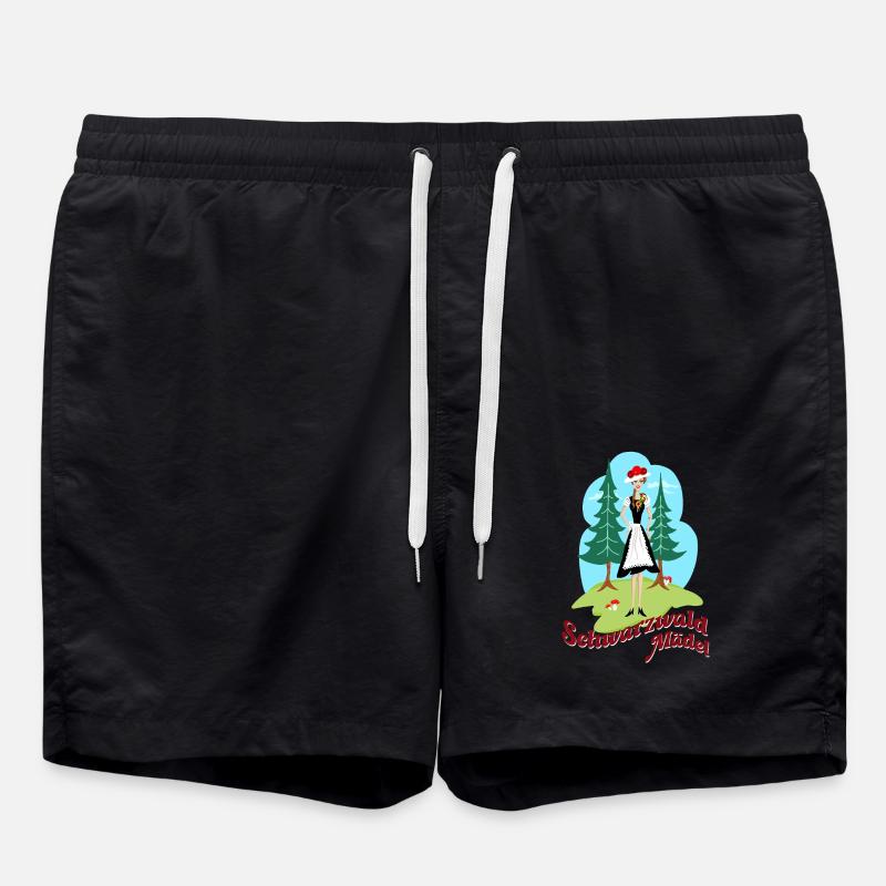 Black Forest Girl Retro - Swim Trunks - black