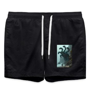Scylla greek mythology Multi-headed sea monster - Swim Trunks - black - Front - AI Model Male 185 light (185cm)