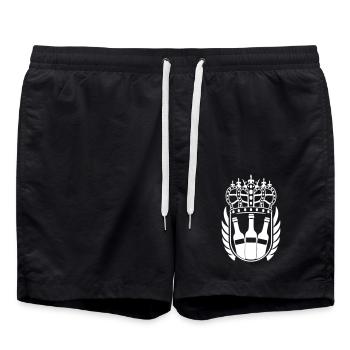Beer Coat of Arms - Swim Trunks - black - Front - AI Model Male 185 light (185cm)