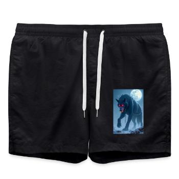 Fenrir Monstrous wolf destined to kill Odin during - Swim Trunks - black - Front - AI Model Male 185 light (185cm)