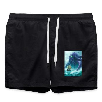 Kraken Giant sea monster from Norse mythology - Swim Trunks - black - Front - AI Model Male 185 light (185cm)