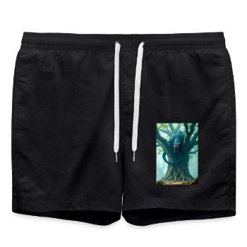 Nidhöggr ragon gnawing Yggdrasil's roots - Swim Trunks - black - Front - AI Model Male 185 light (185cm)
