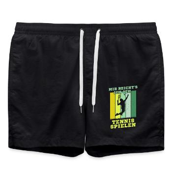 Tennis Vintage Retro Tennisspieler Sport Hobby - Badeshorts - Schwarz - Vorne - AI Model Male 185 light (185cm)