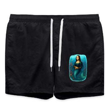 Sirène Mona Lisa - Short de bain - noir - Devant - AI Model Male 185 light (185cm)