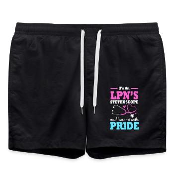 Infirmière Infirmière - Short de bain - noir - Devant - AI Model Male 185 light (185cm)