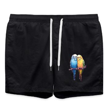 PerruchePaire de perruches - Short de bain - noir - Devant - AI Model Male 185 light (185cm)