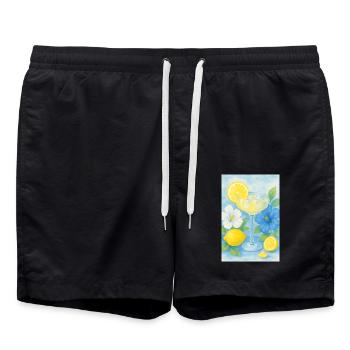 Summer holiday Cocktail - Badeshorts - Schwarz - Vorne - AI Model Male 185 light (185cm)