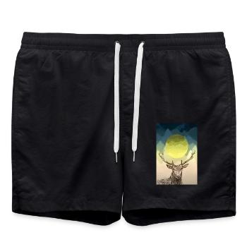 Deer - Swim Trunks - black - Front - AI Model Male 185 light (185cm)