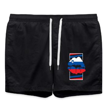 Slovenia - Swim Trunks - black - Front - AI Model Male 185 light (185cm)