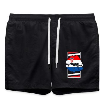 Croatia - Swim Trunks - black - Front - AI Model Male 185 light (185cm)
