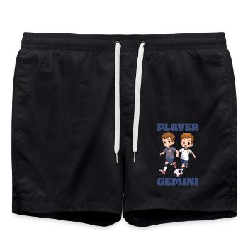 Fußball Sternzeichen Zwillinge Player Gemini Ball - Badeshorts - Schwarz - Vorne - AI Model Male 185 light (185cm)