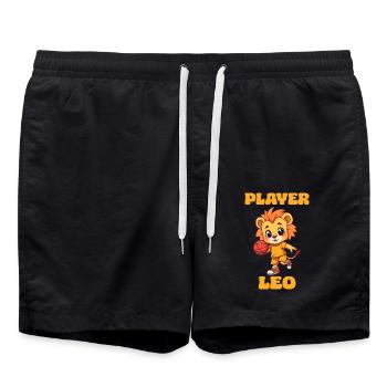 Basketball Basketball Leo Zodiac Leo - Swim Trunks - black - Front - AI Model Male 185 light (185cm)