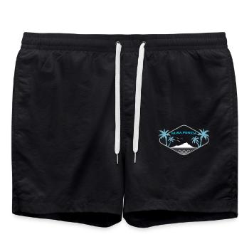 Nusa Penida Île de Bali Palmiers Plage Souvenir Ubud - Short de bain - noir - Devant - AI Model Male 185 light (185cm)