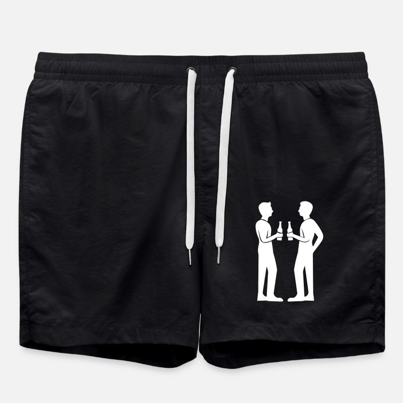 Drinking Beer Silhouette - Swim Trunks - black