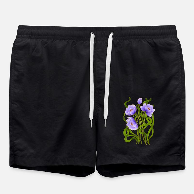 Flowers - Swim Trunks - black