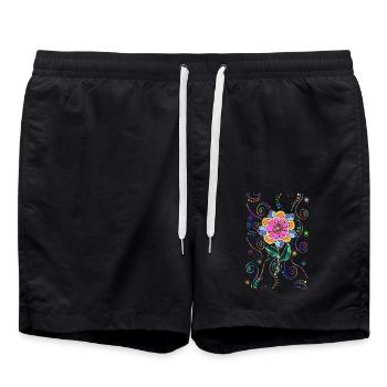 Blume - Badeshorts - Schwarz - Vorne - AI Model Male 185 light (185cm)