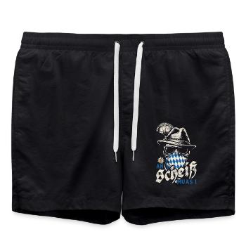 Grantler An Scheiss muas i, Festzelt, Bier & Gaudi - Badeshorts - Schwarz - Vorne - AI Model Male 185 light (185cm)
