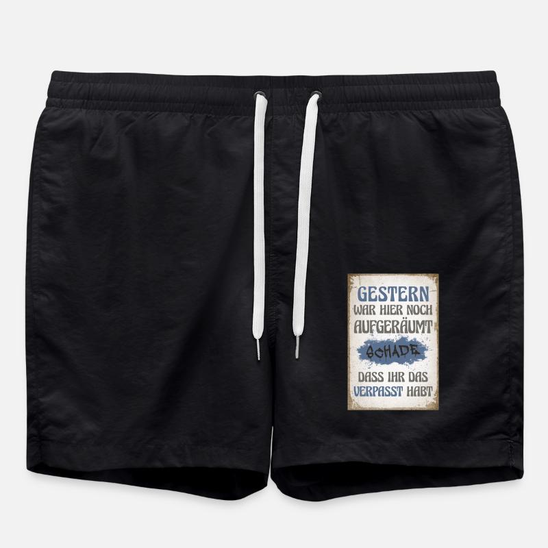 Gestern war hier noch aufgeräumt - Badeshorts - Schwarz
