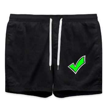 Coche crochets en noir vu - Short de bain - noir - Devant - AI Model Male 185 light (185cm)