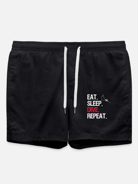 Eat Sleep Dive Repeat - Adlerrochen - Short de bain - noir